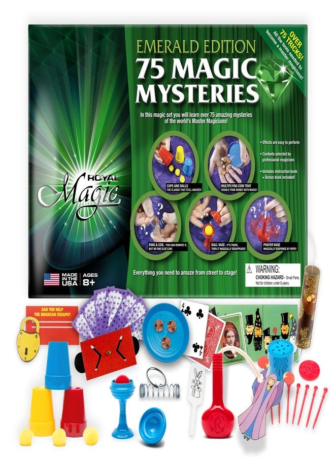 Royal Magic Emerald Edition Magic Kit for Kids - 75+ Easy Magic Tricks for Children 6-8 & 8-12, Complete Magic Set with Props & Instructions, Perfect 8 Year Old Boy Birthday Gift or Great Present for Any Age - Image 1